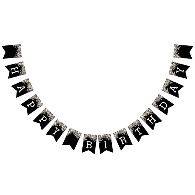 Black and Gold Birthday Bunting (All)