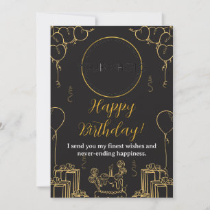 Black and Gold Birthday Card