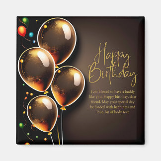 Black and Gold Birthday Magnet