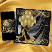 Black and Gold Birthday Party Hollywood Glamour