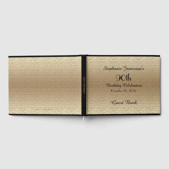 Black and Gold Birthday Party Memory/Guest Book (Full)
