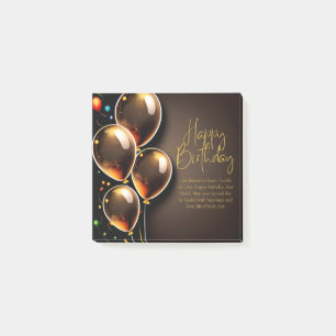 Black and Gold Birthday Post-it Notes