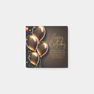 Black and Gold Birthday Post-it Notes