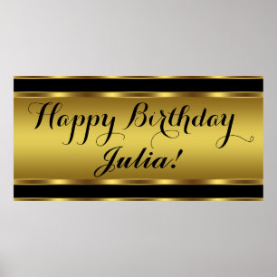 Black and Gold Birthday Poster