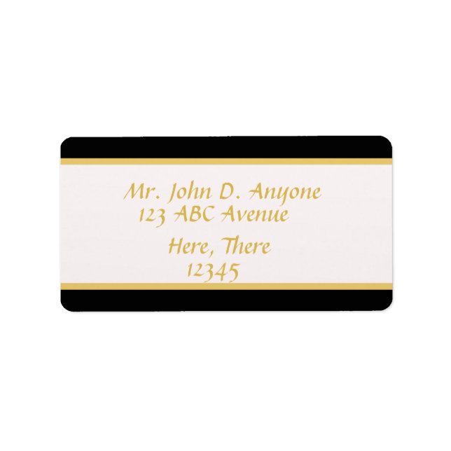 Black and Gold Border Label (Front)