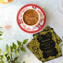 Black and Gold Botanical Floral 30th Birthday