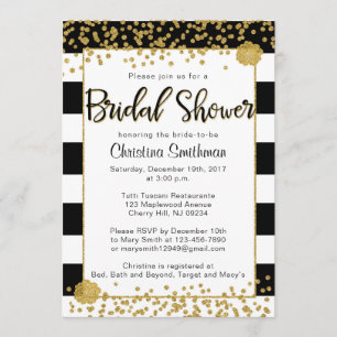 Black and Gold Bridal Shower Invitations