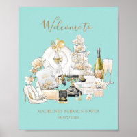 Black and Gold Bridal Shower Welcome Sign