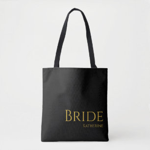 Black and Gold-Bride- Tote Bag