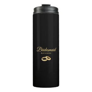 Black and Gold-Bridesmaid gift- Thermal Tumbler