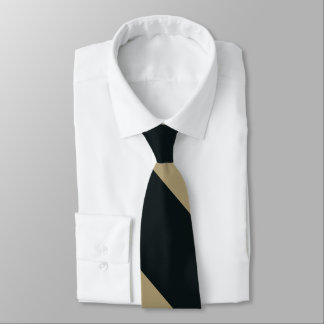 Black and Gold Broad University Stripe Tie