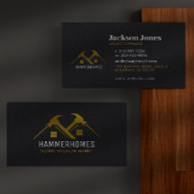 Black and Gold Building Home Tools Business Cards