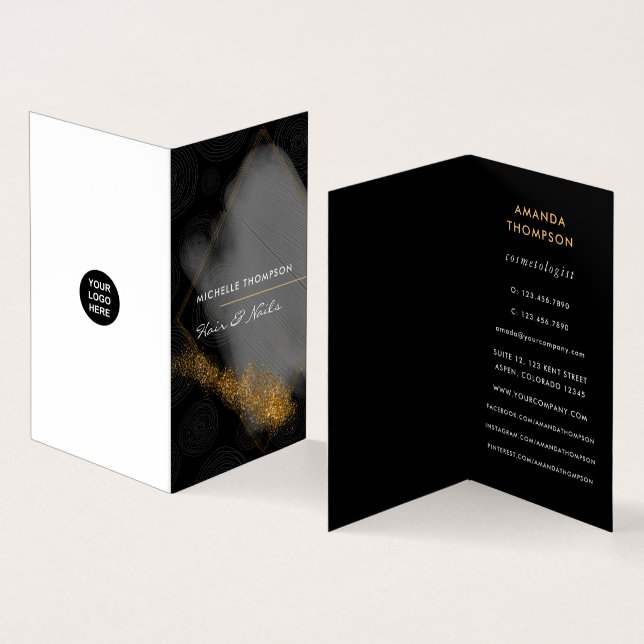 Black and Gold Business Card (Inside and Outside)
