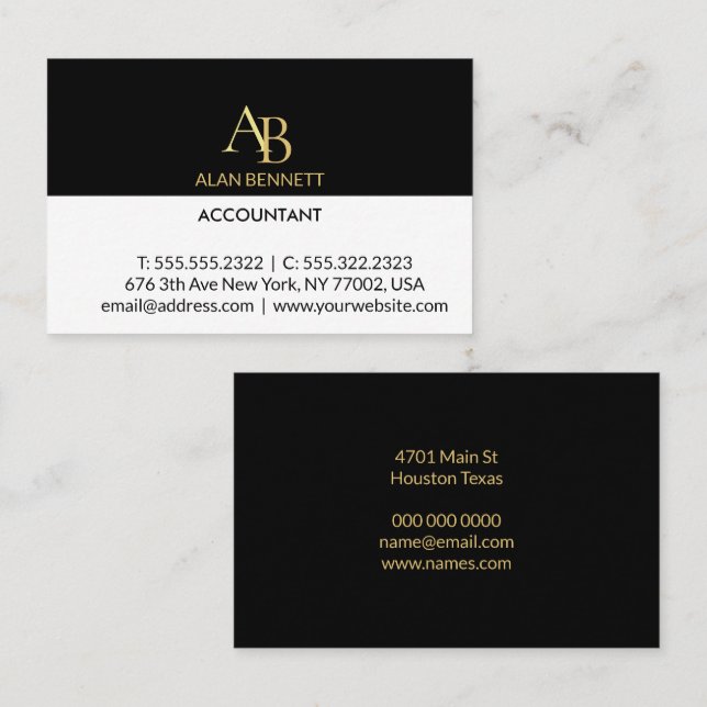 black and gold business card (Front/Back)