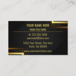 Black and Gold Business Card Your Own Design