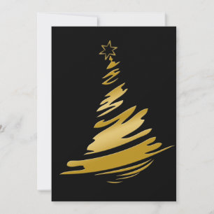 black and gold Business Holiday Greetings Card