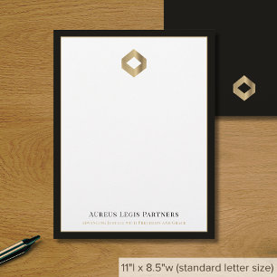 Black and Gold Business Logo Custom Letterhead