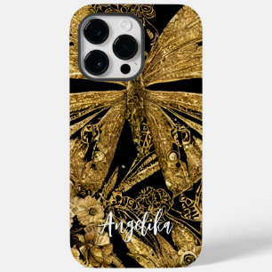 Black and Gold Butterflies Case-Mate iPhone 14 Pro Max Case