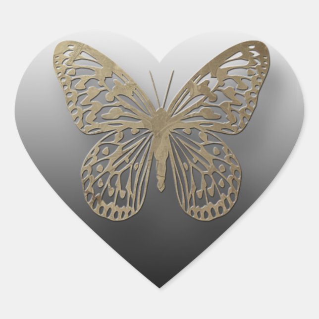 Black  and Gold Butterfly Stickers (Front)