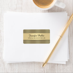 Black And Gold Calligraphed Script Template Label