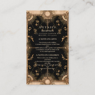 Black and Gold Celestial Baroque Wedding Enclosure Card