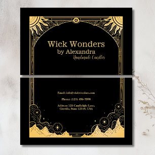 Black and Gold Celestial Candle Business Card