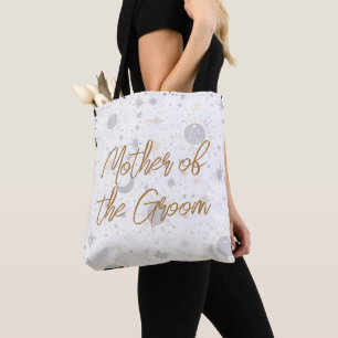 Black and Gold Celestial Mother of the Groom Tote Bag