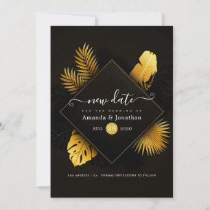 Black and Gold Change The Date Save The Date