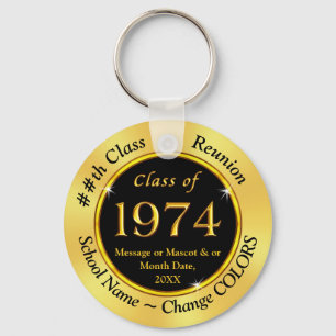 Black and Gold Cheap, Class of 1971 Party Favours Key Ring