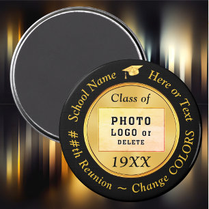 Black and Gold Cheap, Class Reunion Party Favours Magnet