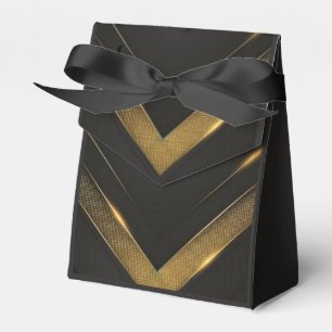 Black And Gold Chevron Favour Box