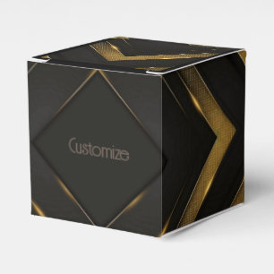 Black And Gold Chevron Favour Box
