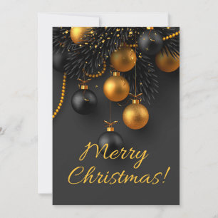 Black and Gold Christmas Balls Elegant Glitter H