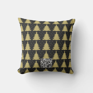  Black and Gold Christmas Decor Throw Pillow