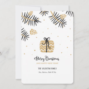 Black and Gold Christmas Holiday Card