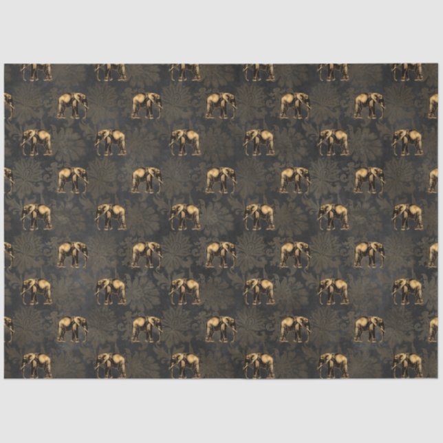 Black and Gold Circus Series Design 2 Tissue Paper (Front)