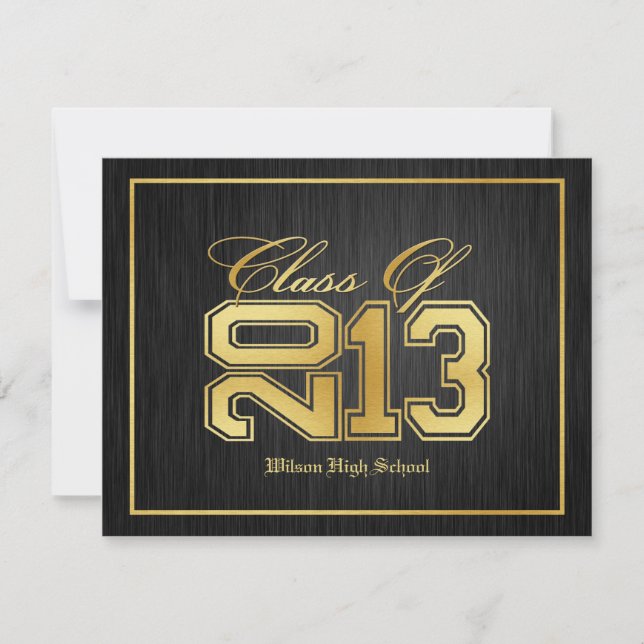 Black and Gold Class of 2013 Invitation (Front)