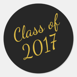Black and Gold Class of 2017 Graduation Sticker