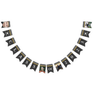 Black and Gold Class of 2023 Boys Photo Graduation Bunting