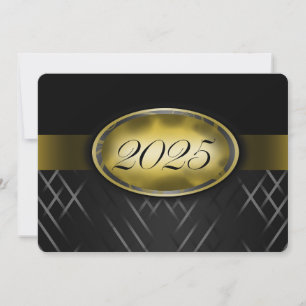 Black and Gold Class of 2025 Invitation