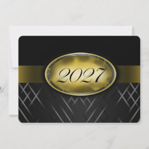 Black and Gold Class of 2027 Invitation