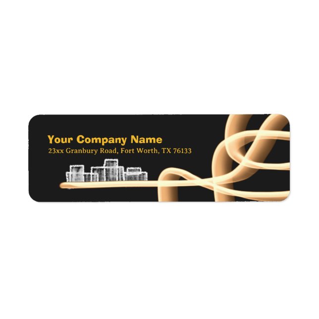 Black and Gold Classy Business Return Address (Front)