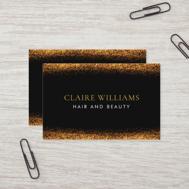 Black and Gold Classy personal Business Card (Front/Back In Situ)