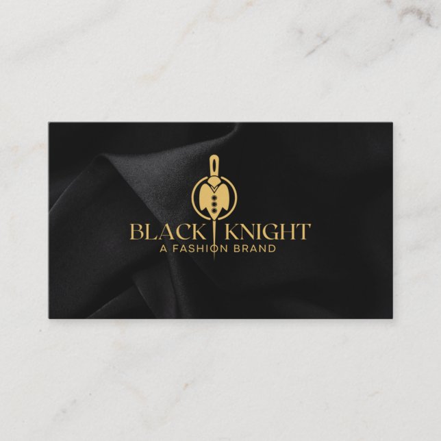 Black and Gold Clothing Brand Business Card (Front)