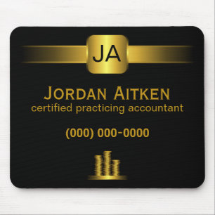Black and Gold Coins CPA Accountant Mousepad