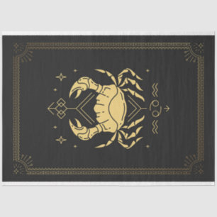 Black and Gold Colour Cancer Crab Tarot Tissue Paper