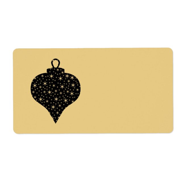 Black and Gold Colour Christmas Bauble Design. (Front)