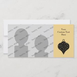 Black and Gold Colour Christmas Bauble Design. Holiday Card