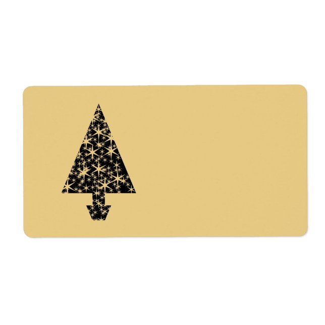 Black and Gold Colour Christmas Tree Design. (Front)