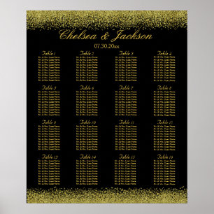 Black and Gold Confetti - 16 Seating Chart